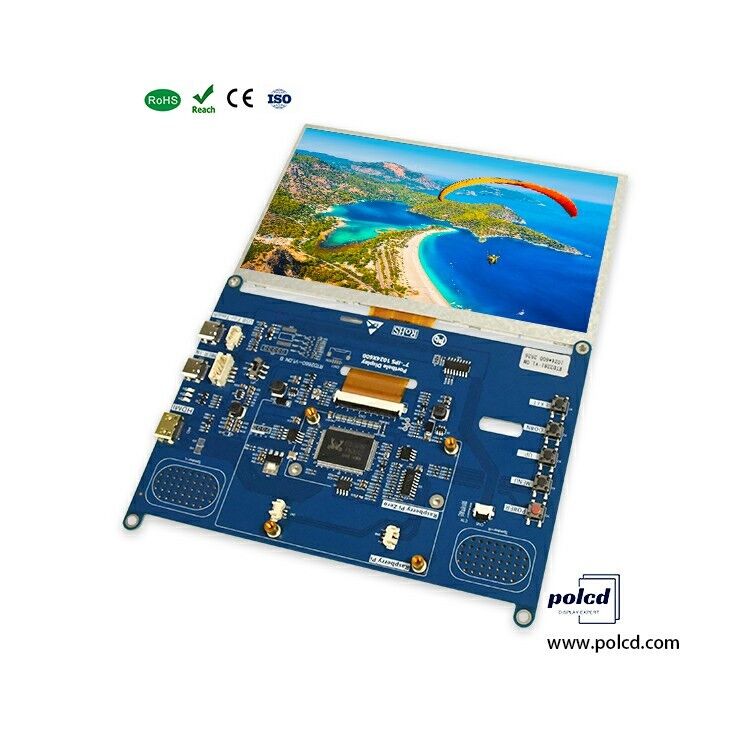 Polcd Alta luminosità 7 pollici 1024x600 RGB LCD Drive Board RTD2281 con altoparlante audio per display esterno industriale