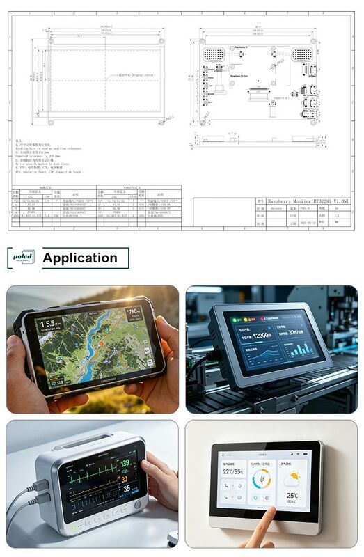 Polcd Alta luminosità 7 pollici 1024x600 RGB LCD Drive Board RTD2281 con altoparlante audio per display esterno industriale