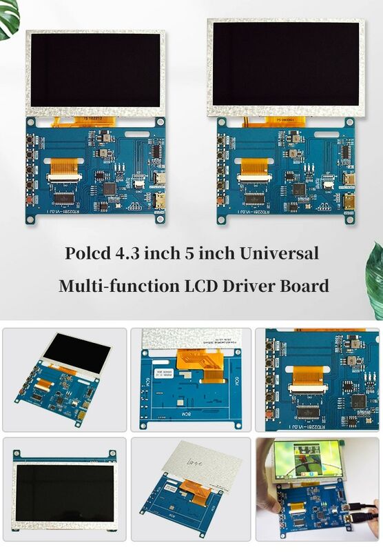 Polcd RTD2281 Multifunzione Raspberry Pi Display Screen Universal LCD Driver Board 4,3 pollici 5 pollici H-DMI Controller USB Board
