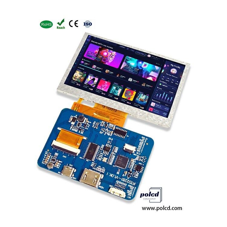 Polcd RTD2281 LCD Driver Board 5 4,3 pollici HDM-I 800x480 Touch Screen TFT Display Module per Raspberry Pi