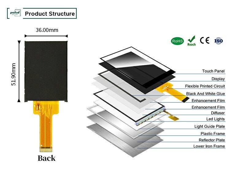 Display a cristalli liquidi Polcd 2.0 pollici Mini Full Color ST7789 MCU IPS Full Angle View 240x320 Modulo LCD TFT
