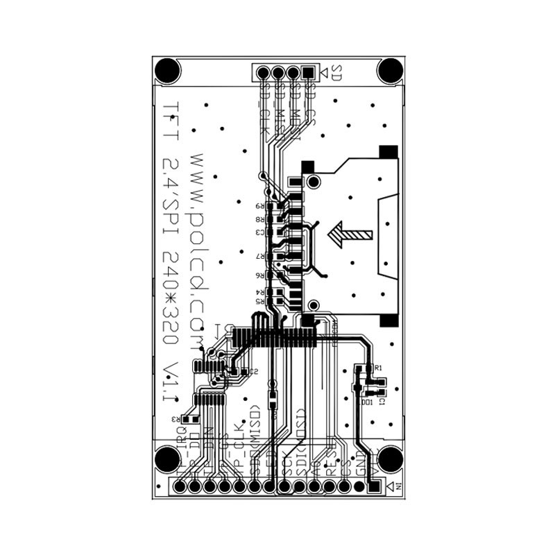 Polcd 18 Pin 260 NIT Display a 2,4 pollici Tft 240X320 Touch screen capacitivo LCD