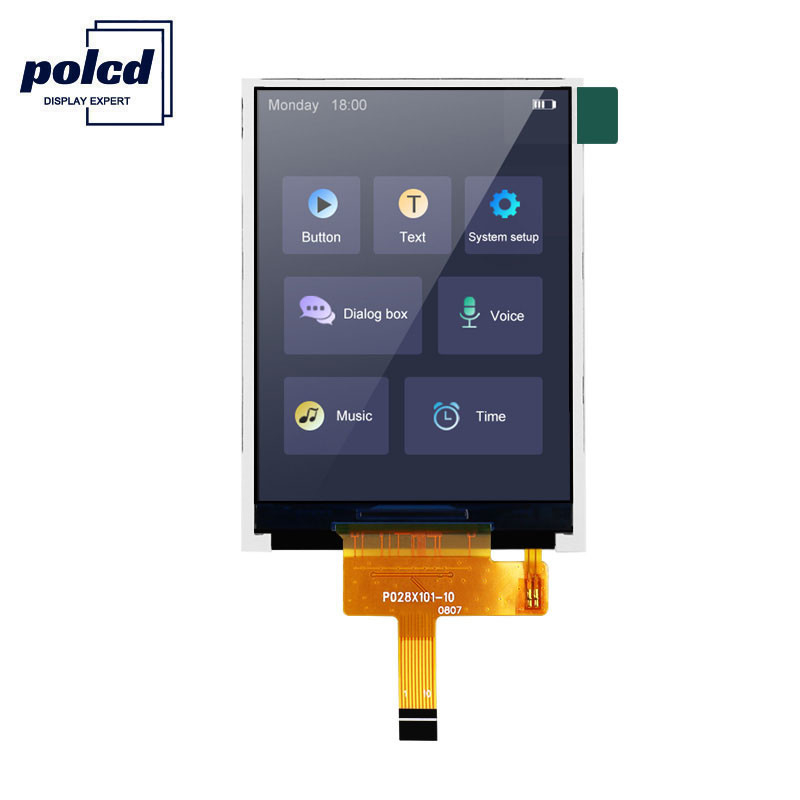 Polcd RoHS Display LCD da 2,8 pollici Monitor LCD ad alta luminosità 300cd/M