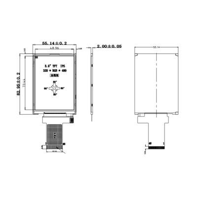 Polcd 350 Nit 800X480 Display a 5 pollici Ips Display 153 * 153 Um RGB Ips Tft a 18 BIT